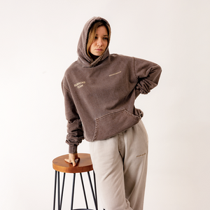 Running Team Hoodie Women - Washed Brown